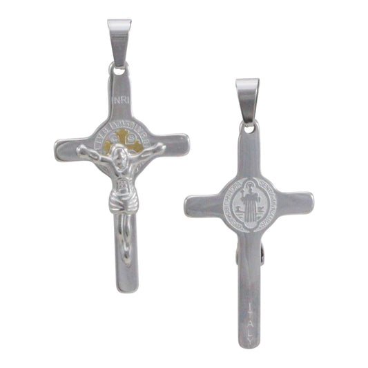 Crucifijo de San Benito acero inoxidable