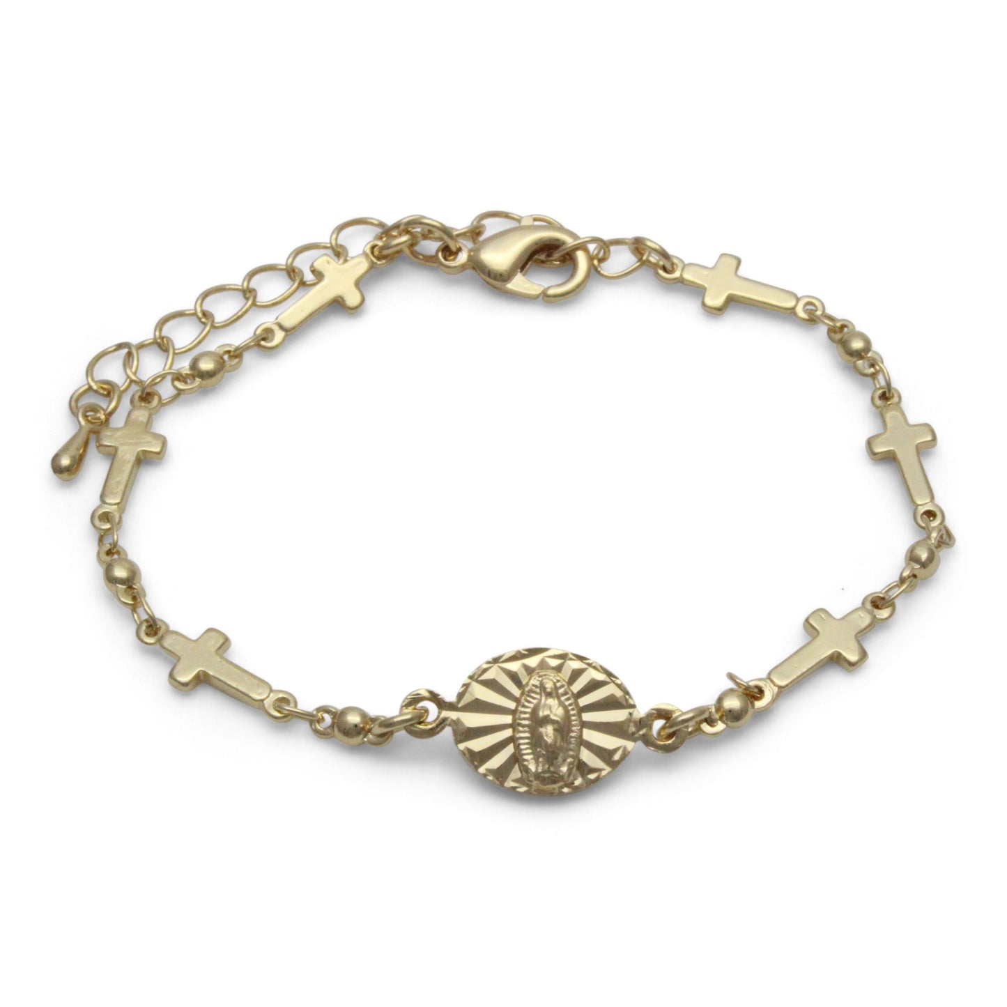 Pulsera de la Virgen de Guadalupe en chapa de oro