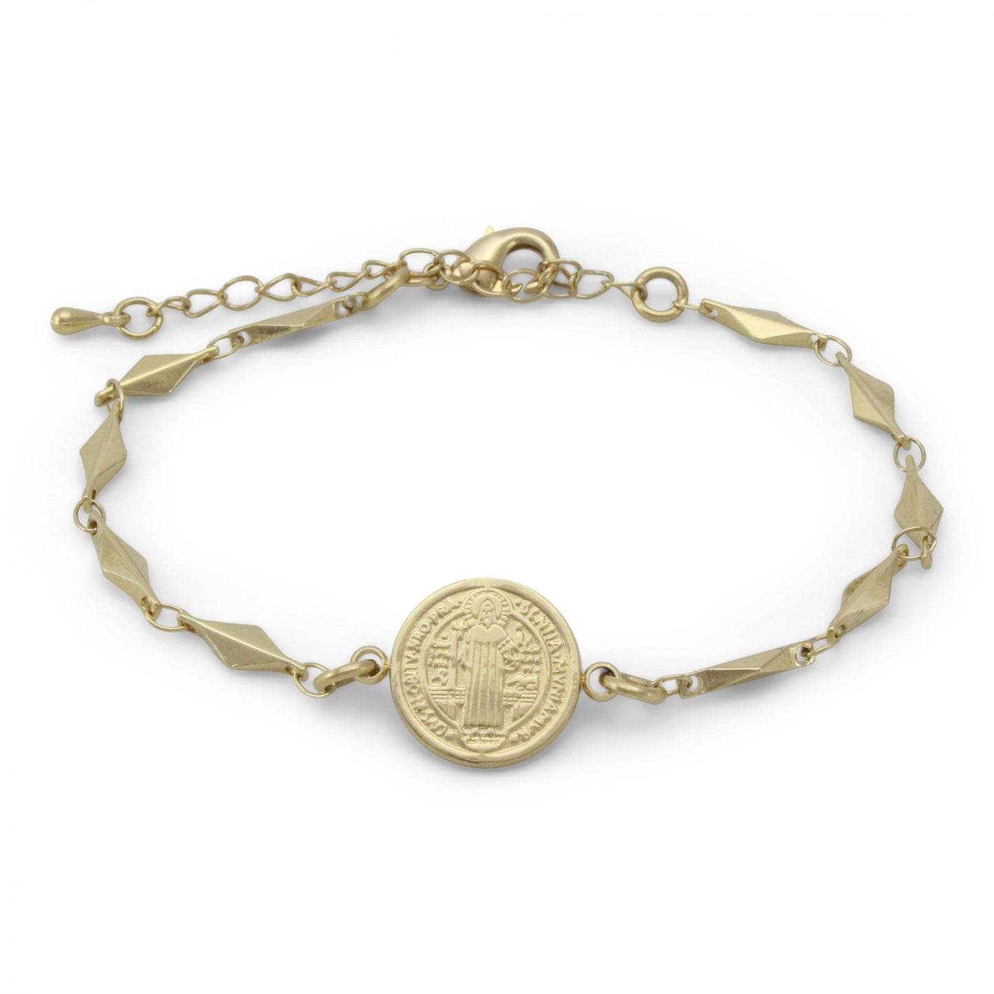 Pulsera de San Benito en chapa de oro 14K