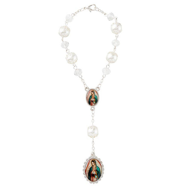Decenario de cristal para carro-Virgen de Guadalupe