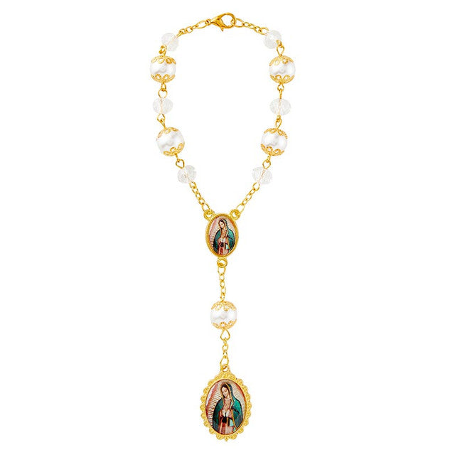 Decenario de cristal para carro-Virgen de Guadalupe