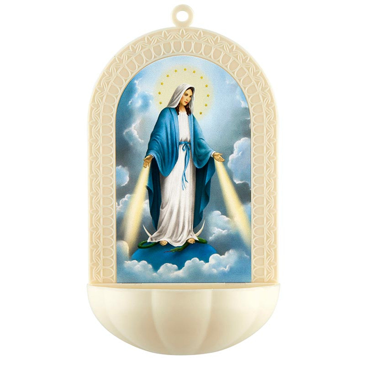 Fuente para agua bendita de la medalla milagrosa