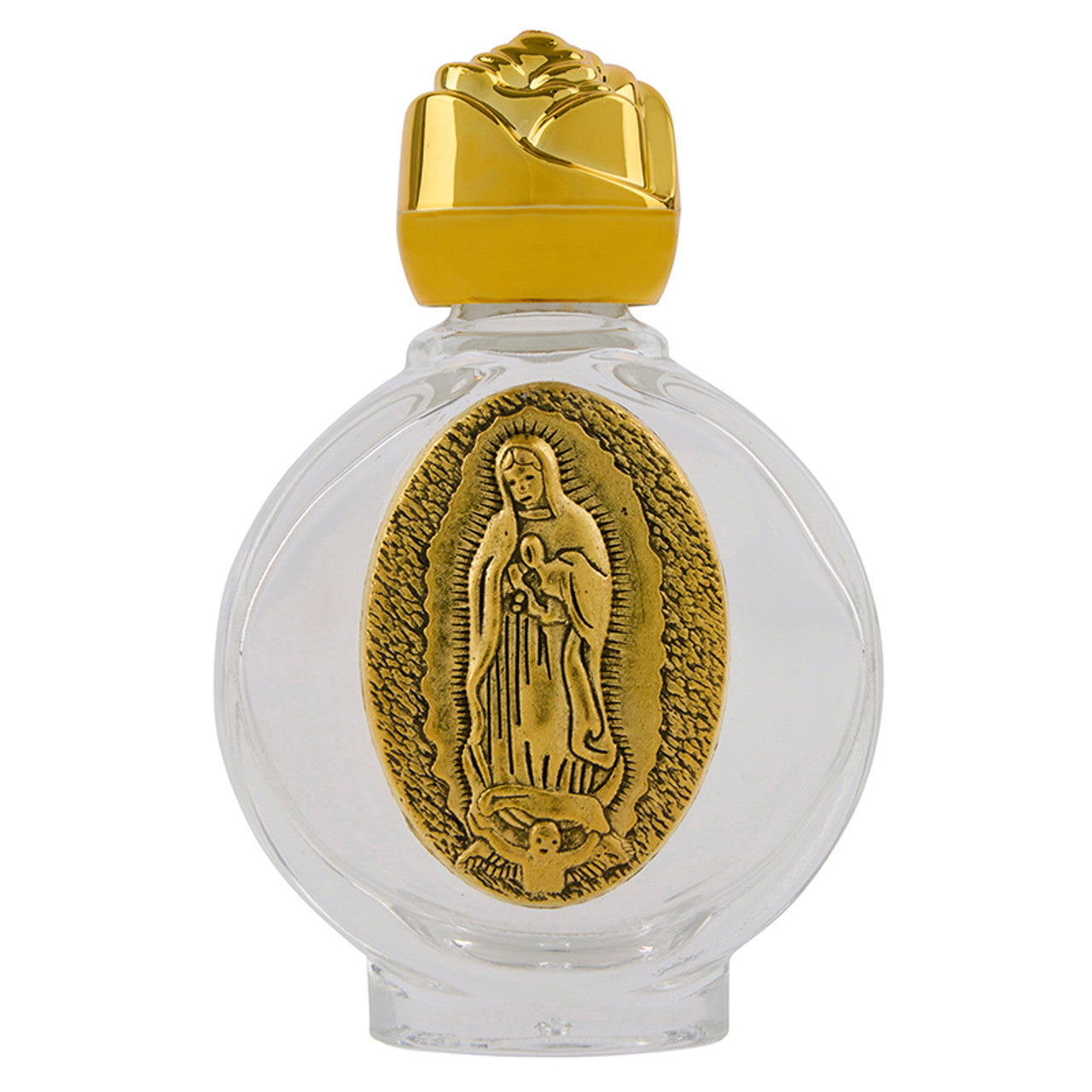 Botella de agua bendita de la Virgen de guadalupe