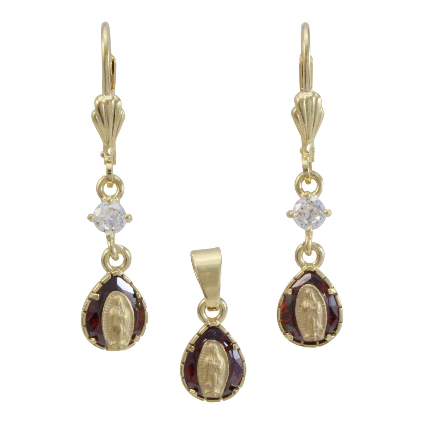 Set Aretes y dije de Virgen de Guadalupe