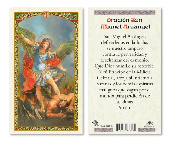 San Miguel Arcángel-Estampa/Prayer to Saint Michael/Holy card