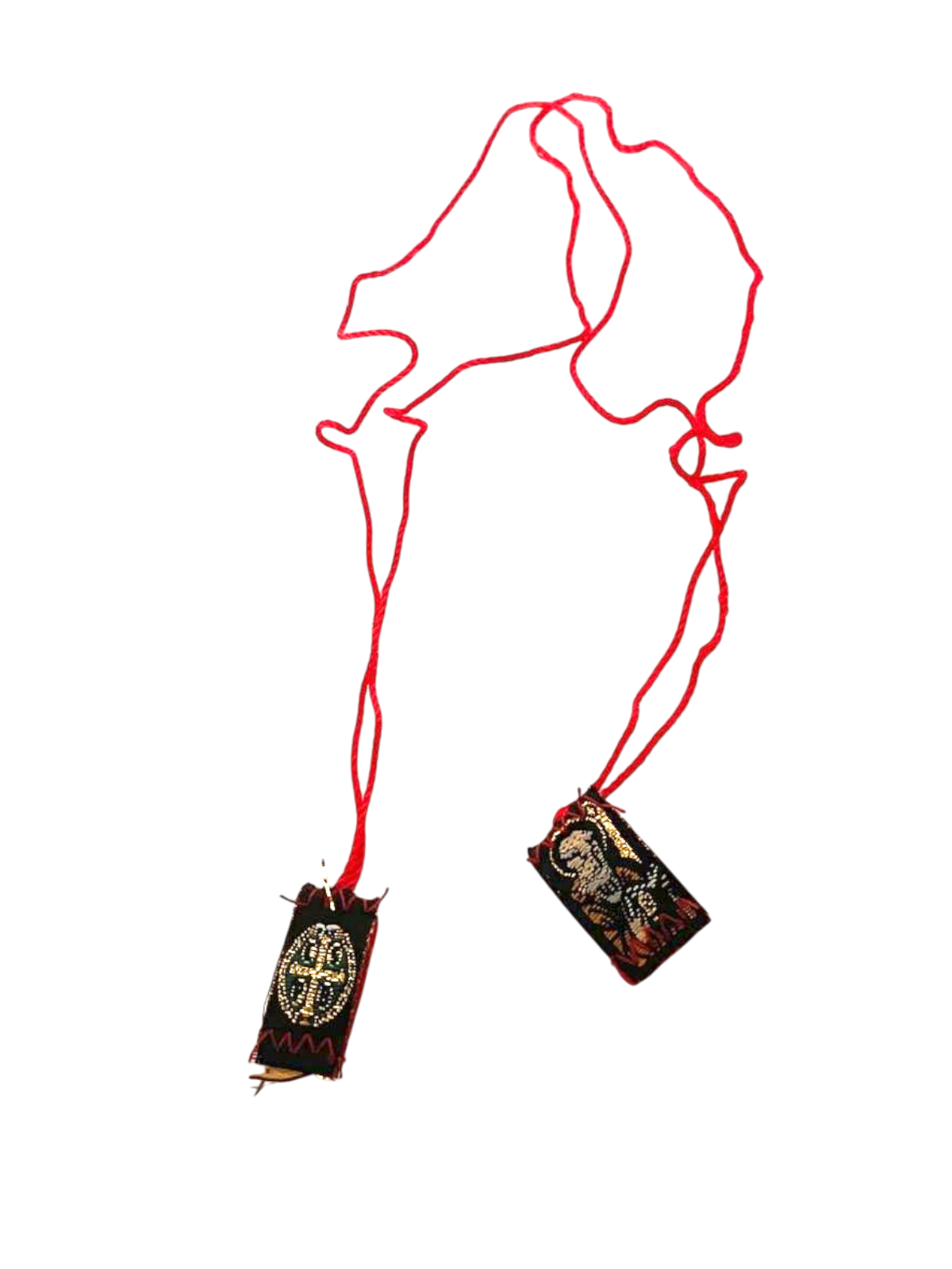 Escapulario pequeño de San Benito rojo