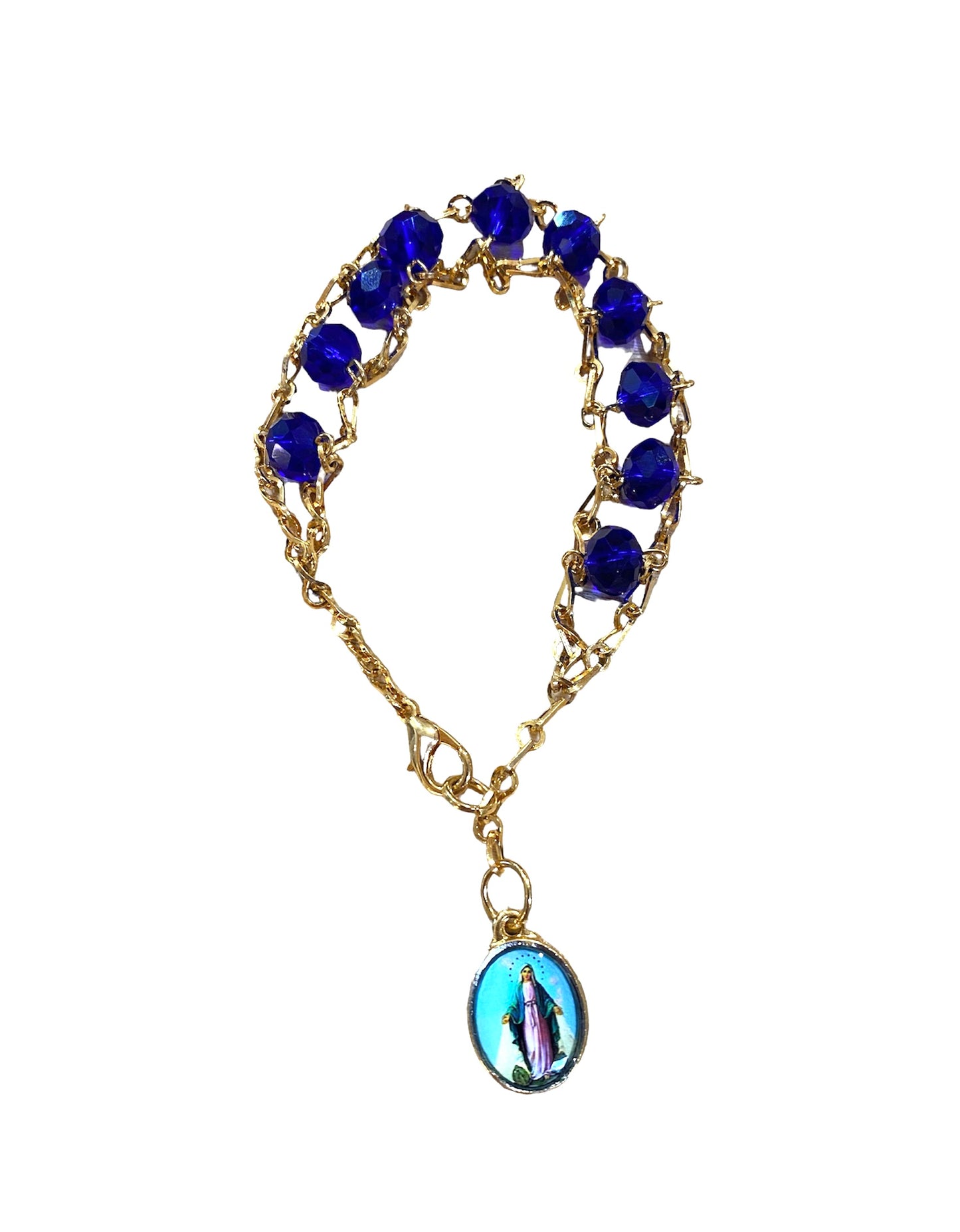 Pulsera Cristal con medalla Virgen Milagrosa
