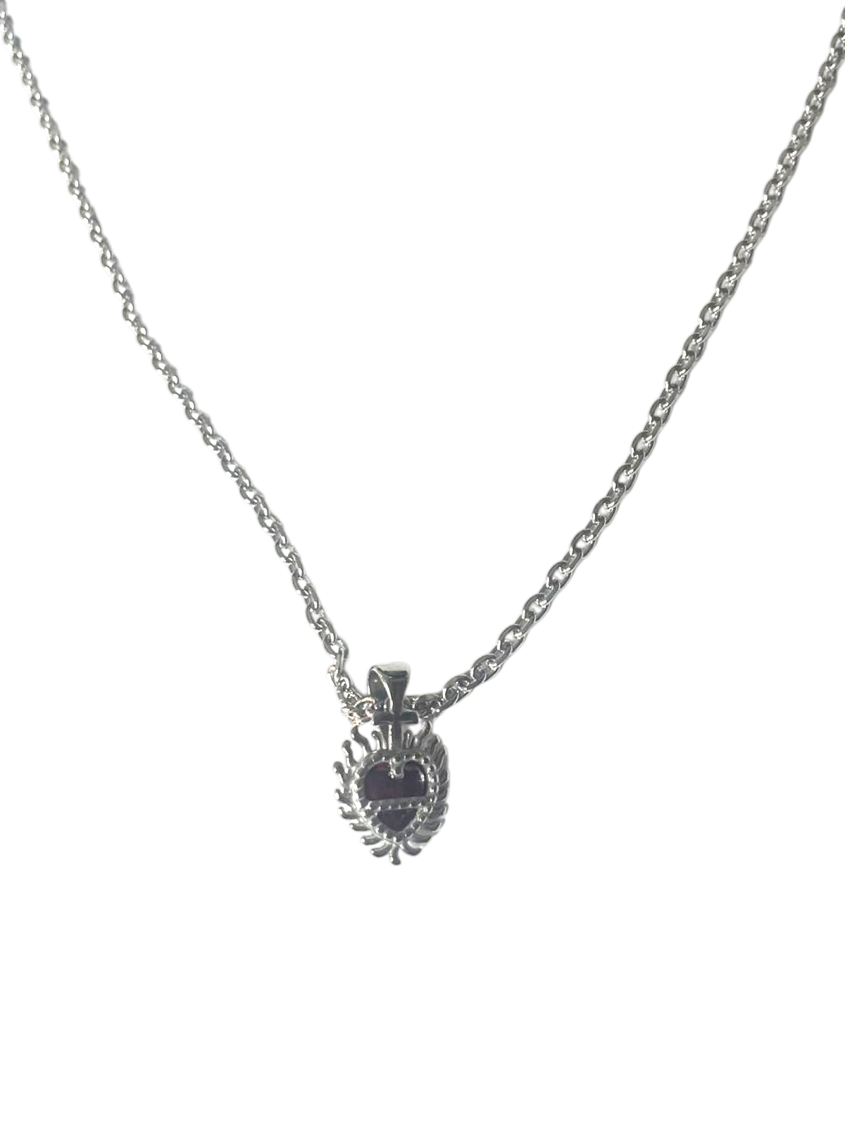 Dije de Sagrado corazón en acero