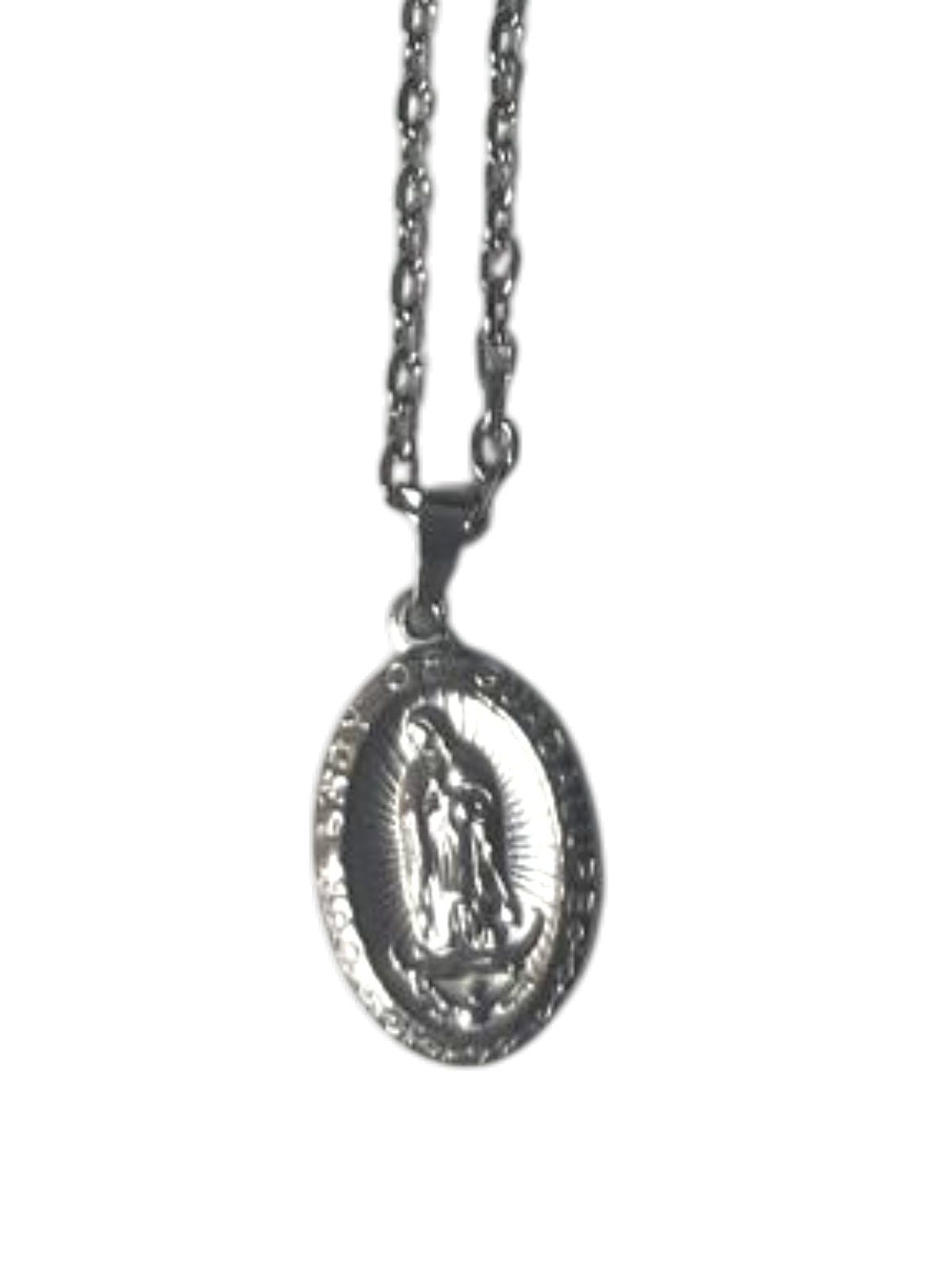Dije de la Virgen de Guadalupe en acero