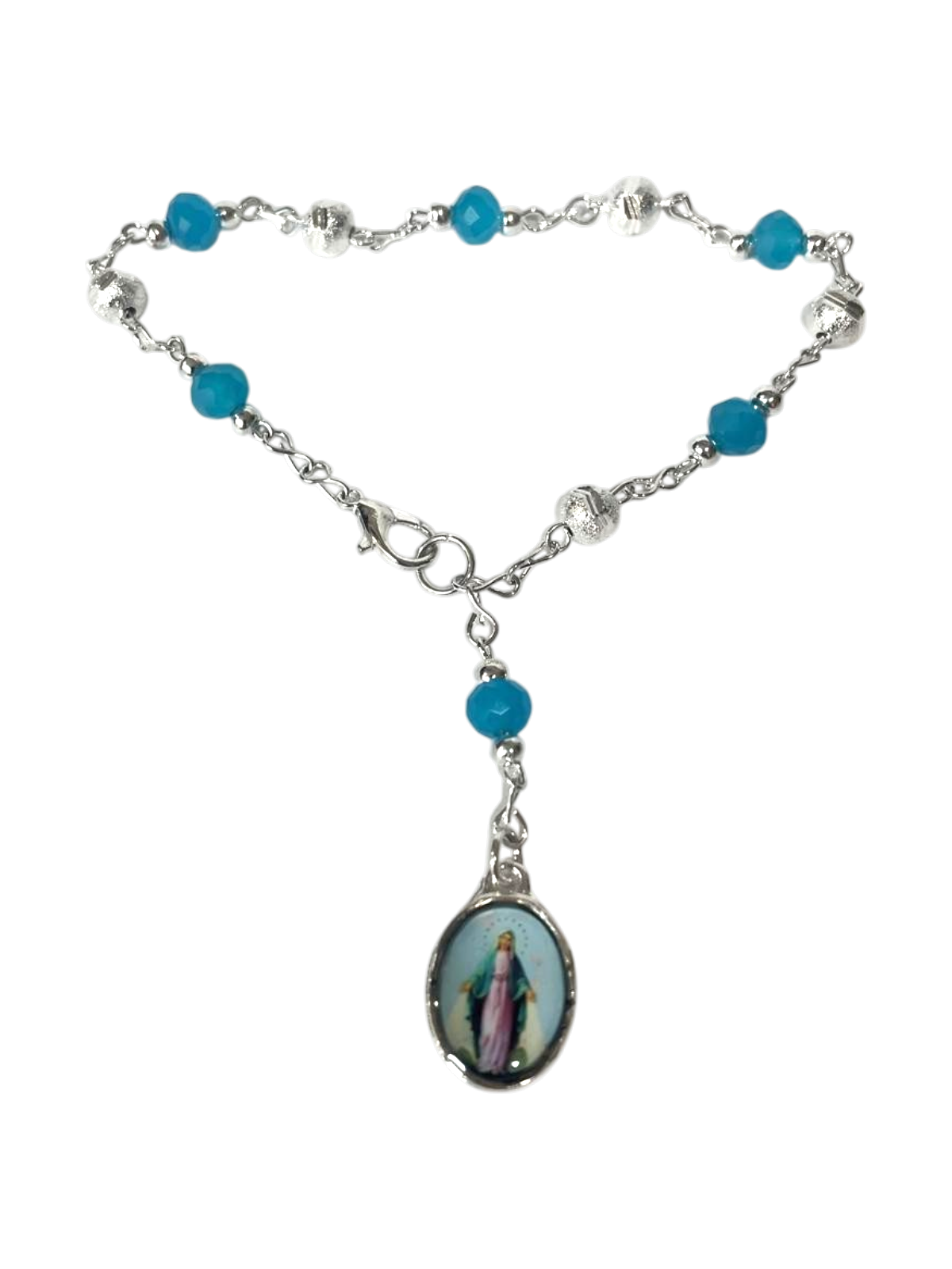 Pulsera Cristal con medalla Virgen Milagrosa