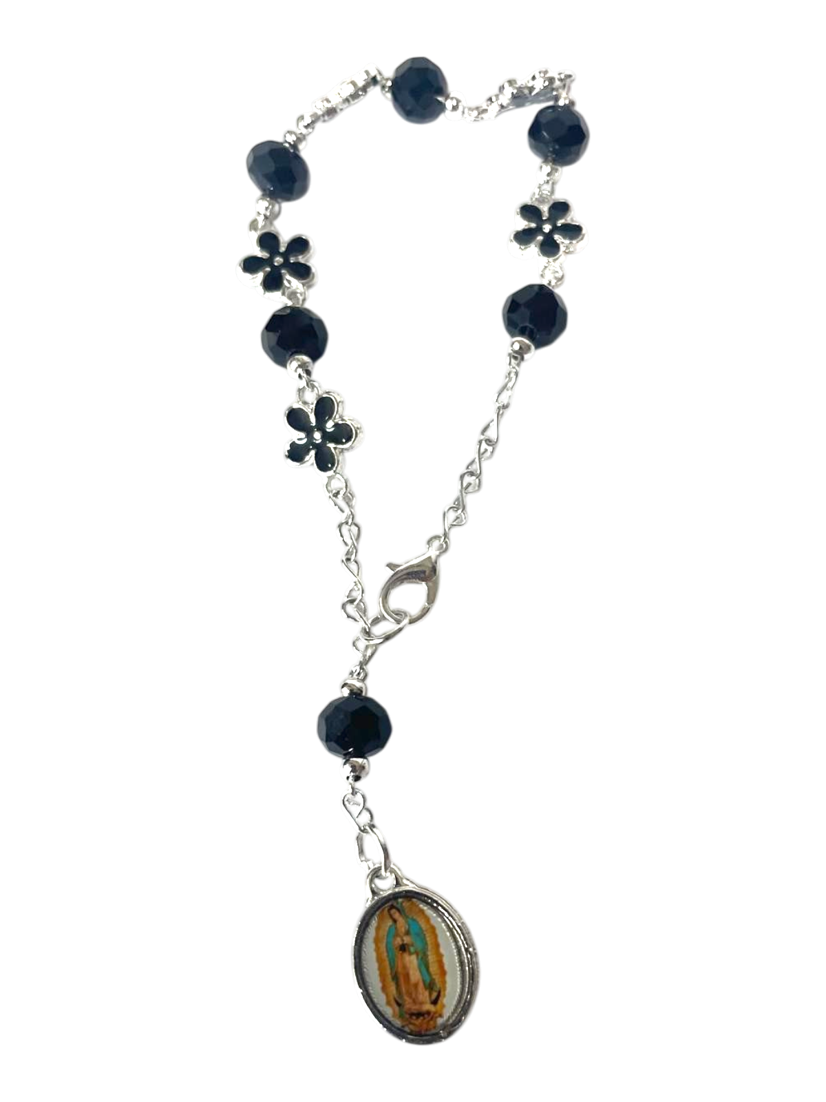 Pulsera de la Virgen de Guadalupe negra