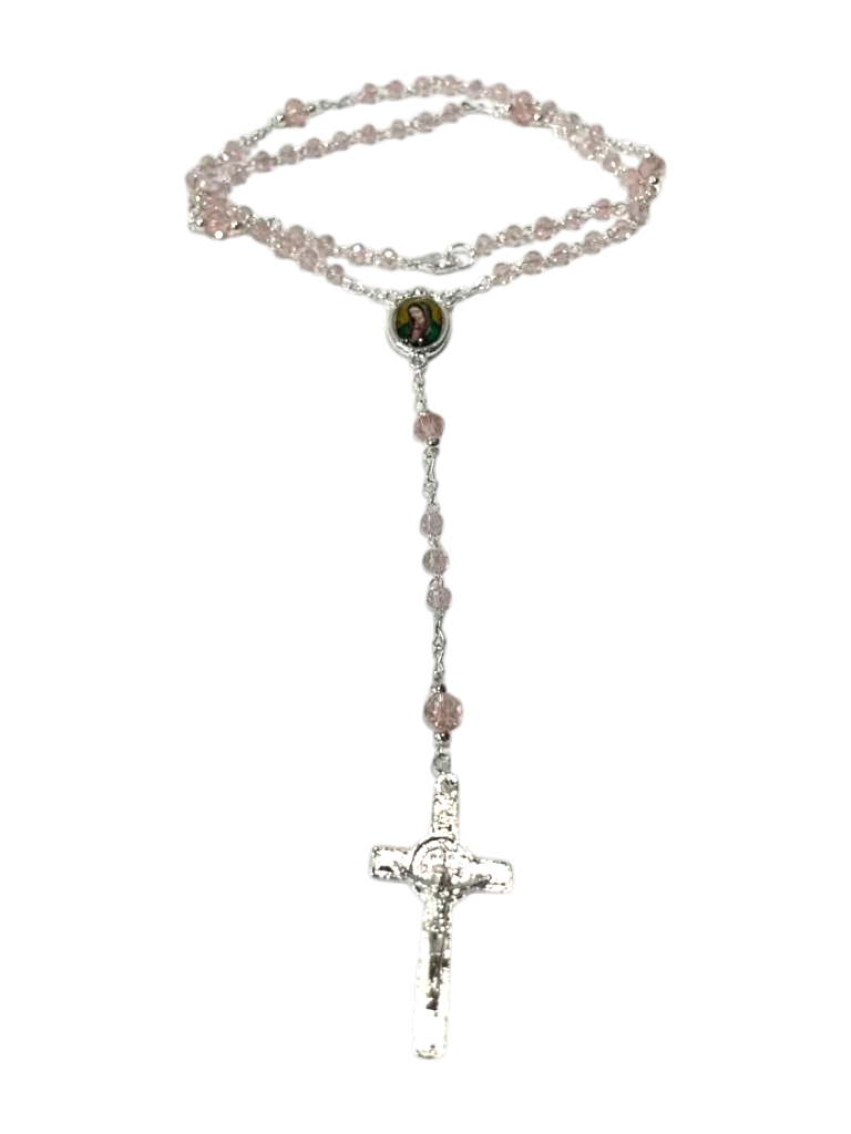 Rosario Virgen de Guadalupe rosa- chico