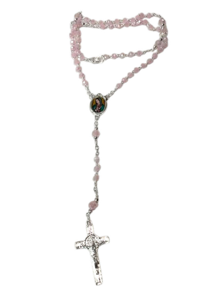 Rosario Virgen de Guadalupe rosa - chico