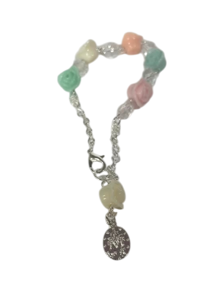 Pulsera cuentas en forma de rosas