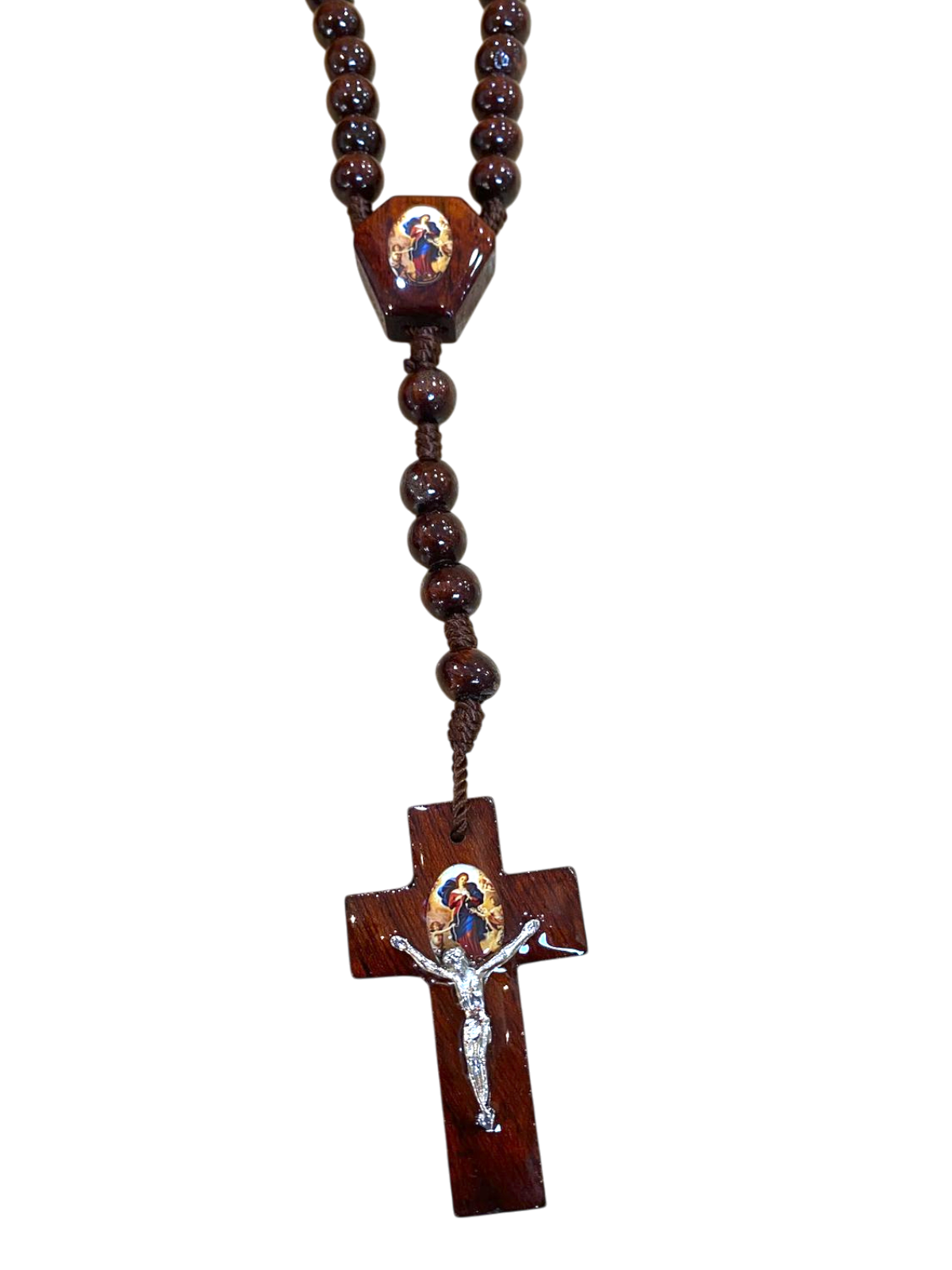 Rosario Virgen Desatanudos de madera