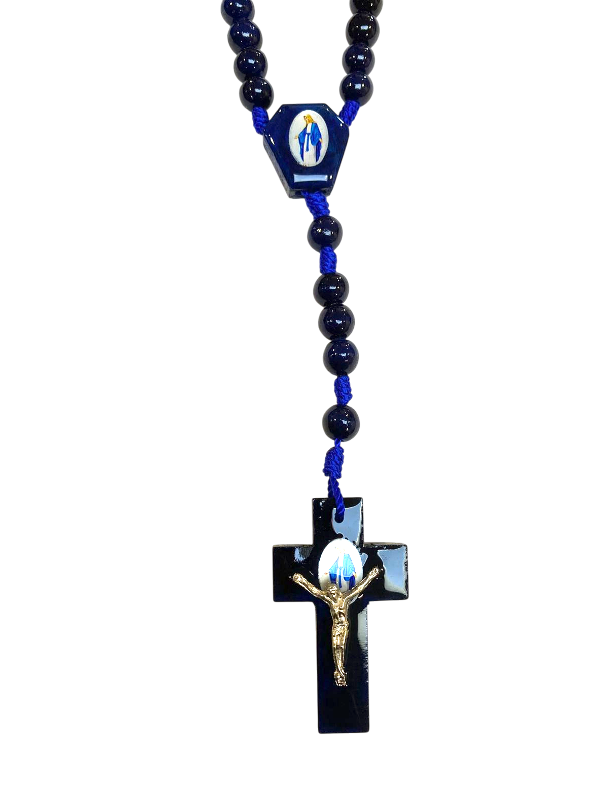 Rosario Virgen Milagrosa azul