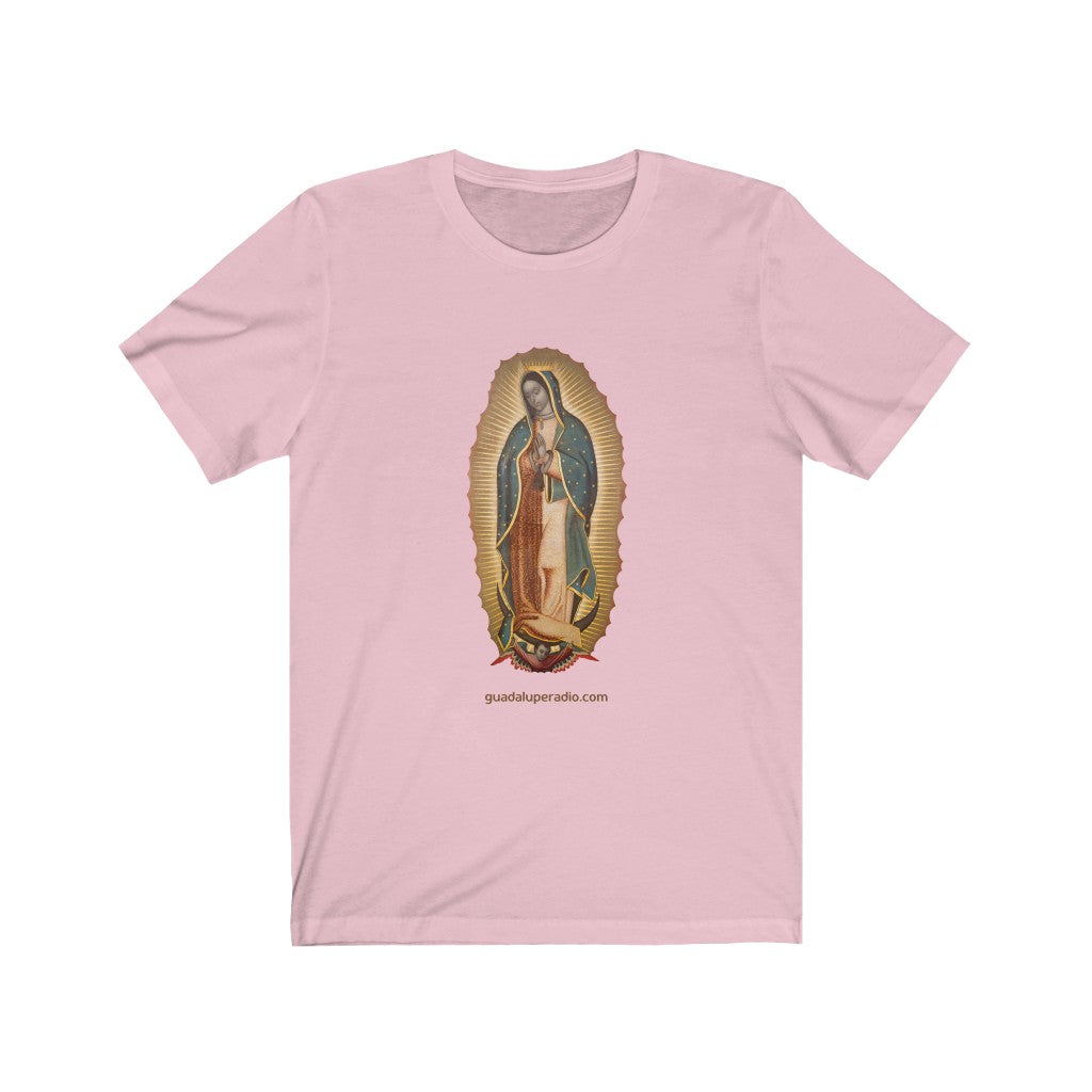 Camiseta con la Virgen de Guadalupe- colores pasteles
