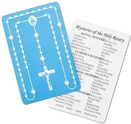 Mysteries of the Holy Rosary Laminated Card