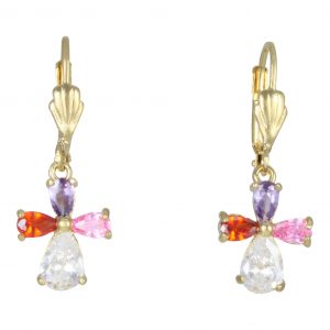 Aretes con Virgen de Guadalupe chapa de oro 14K