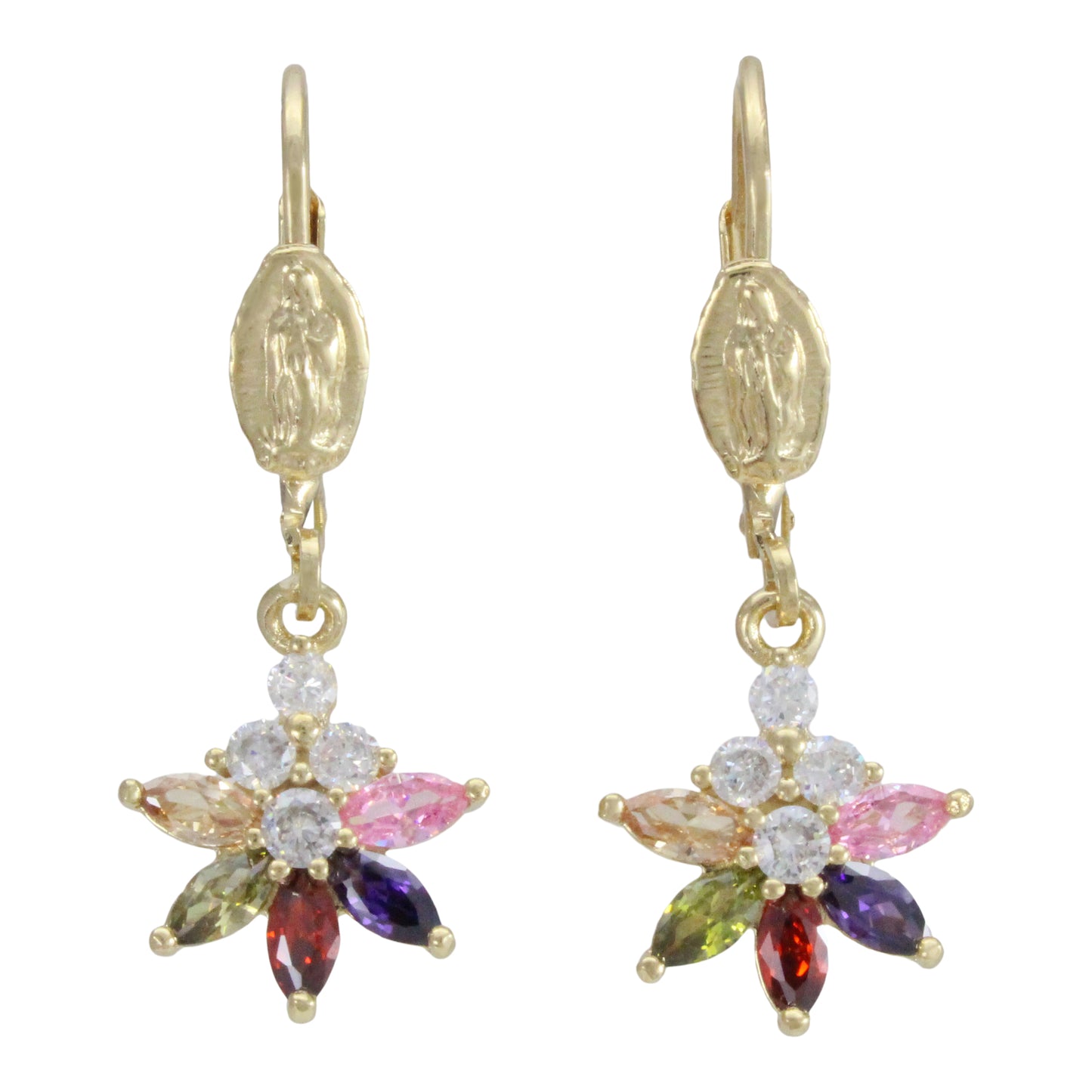 Aretes con flor de colores