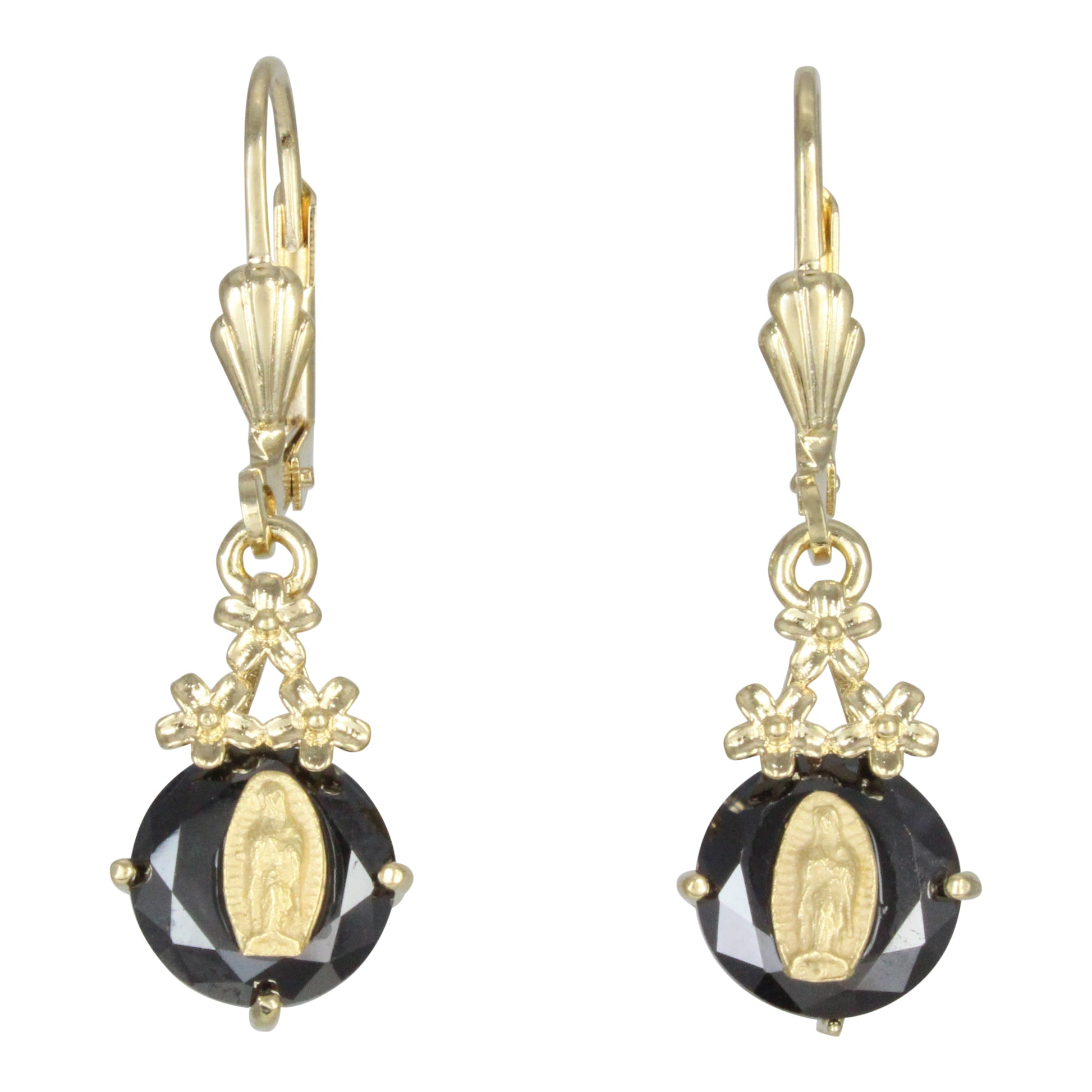 Arete de la virgen de Guadalupe negro| Joyería Católica