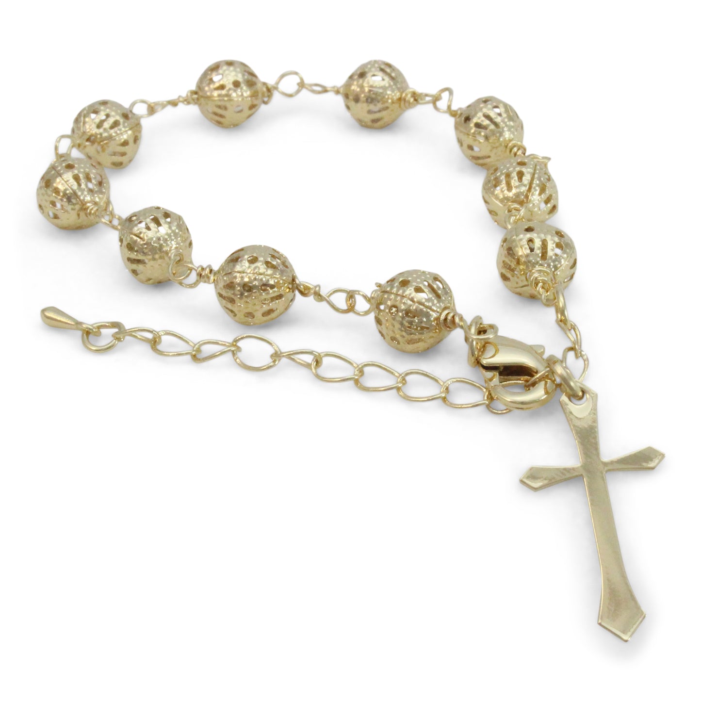 Pulsera con dije de cruz