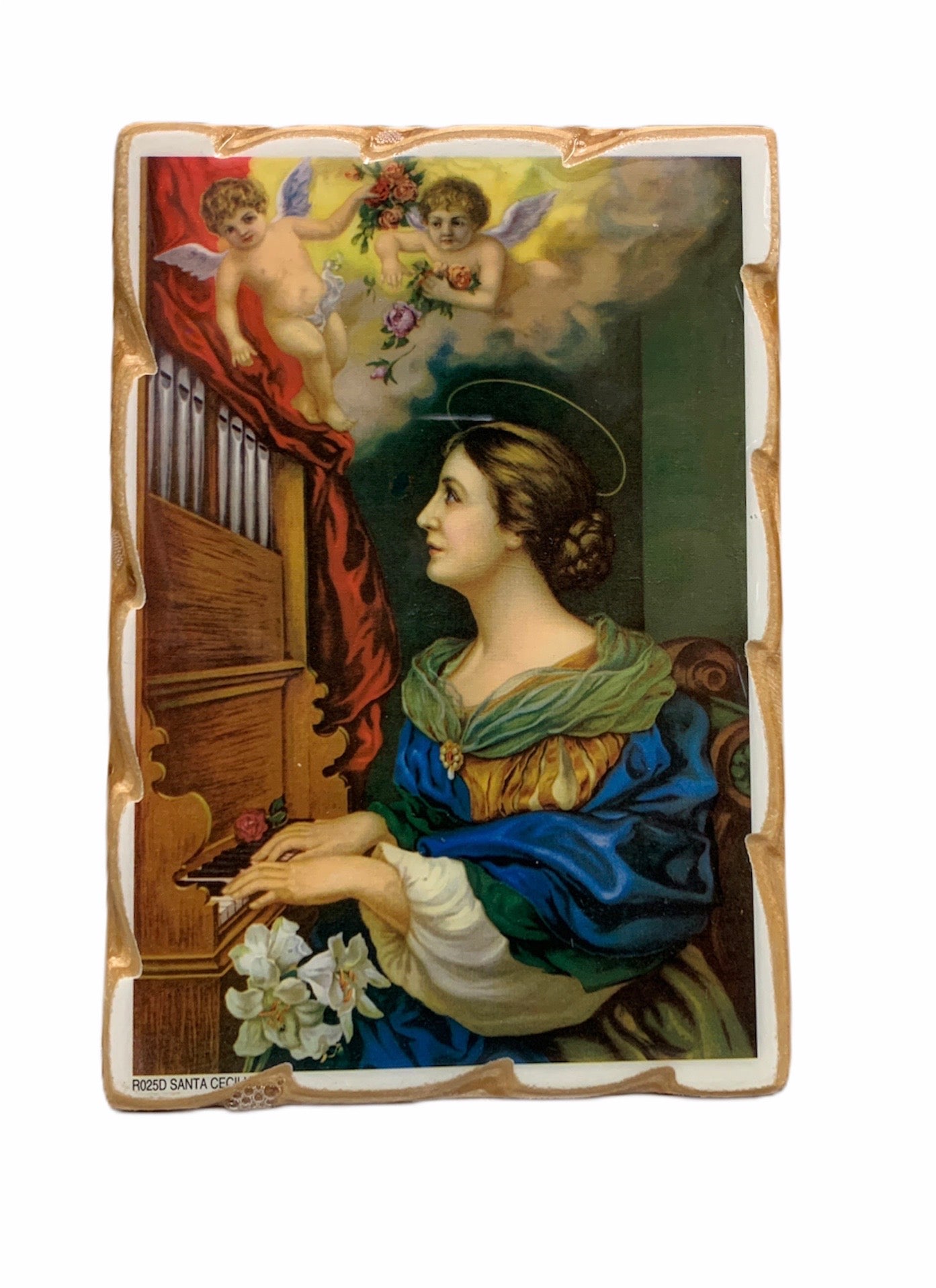 En Santa Maria del Monte tienda católica nuestra meta es evangelizar y nuestros productos nos ayudan a hacerlo, por eso te presentamos este retablo de Santa Cecilia en nuestra sección de Arte Sacro. Disfrútalo y ayúdanos a llevar el mensaje de Cristo. Nuestros productos hablan por sí solos