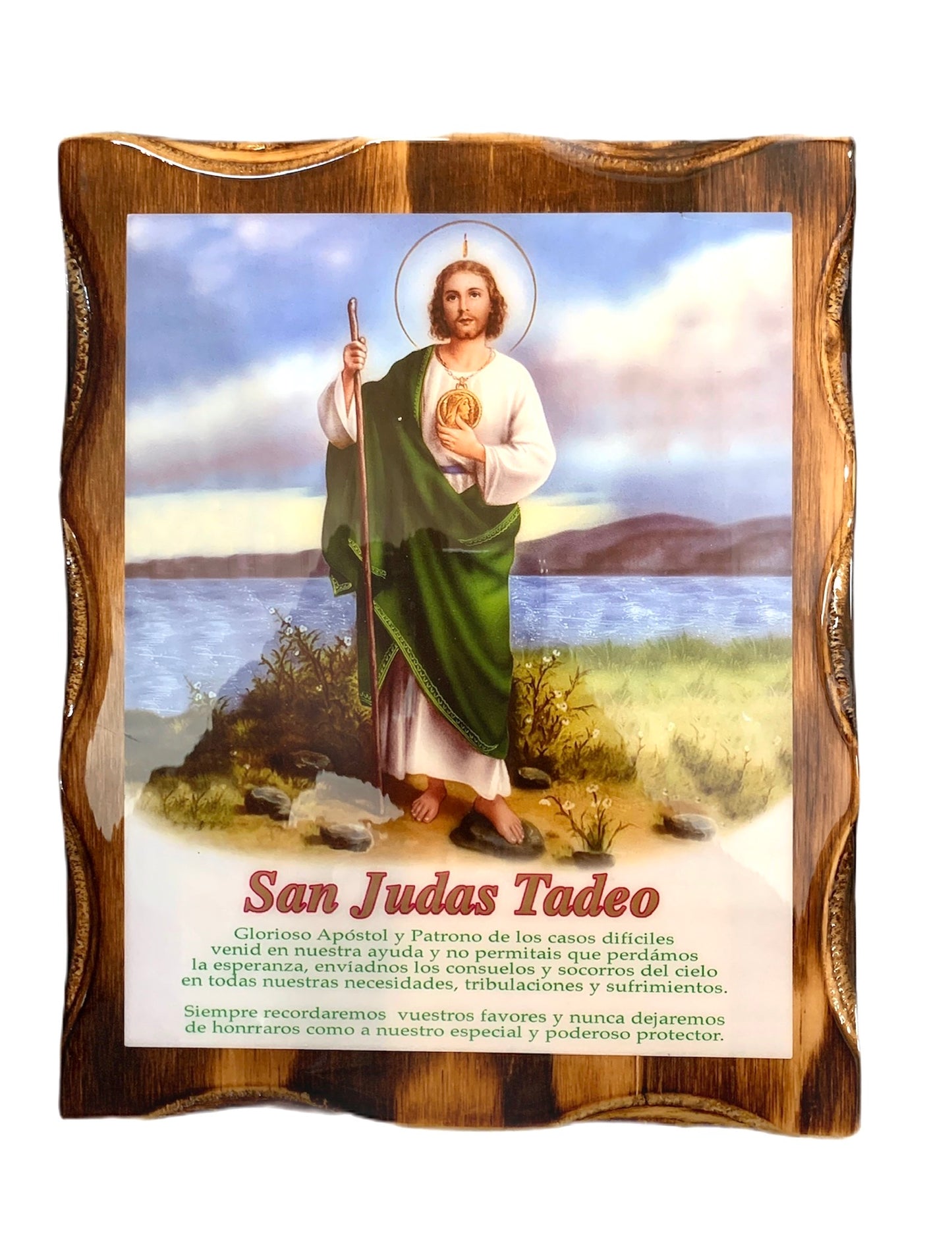 En Santa Maria del Monte tienda Católica nuestra meta es evangelizar y nuestros productos nos ayudan a hacerlo, por eso te presentamos este cuadro de San Judas en nuestra sección de Arte Sacro. Disfrútalo y ayúdanos a llevar el mensaje de Cristo. Nuestros productos hablan por sí solos
