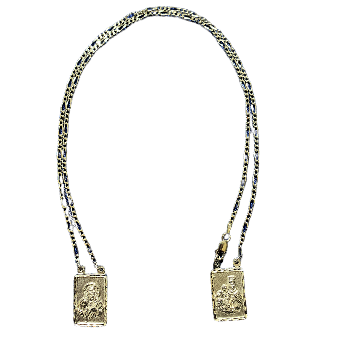Escapulario-Virgen del Carmen en plata con cadena