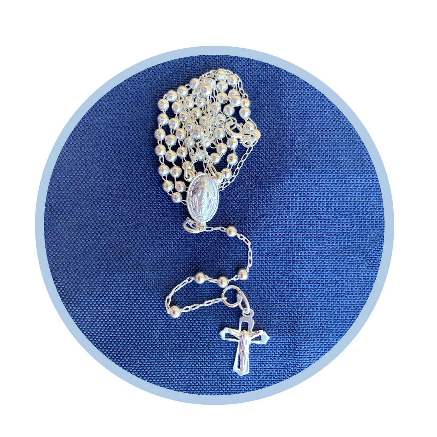 Rosario de la medalla de la Milagrosa en plata