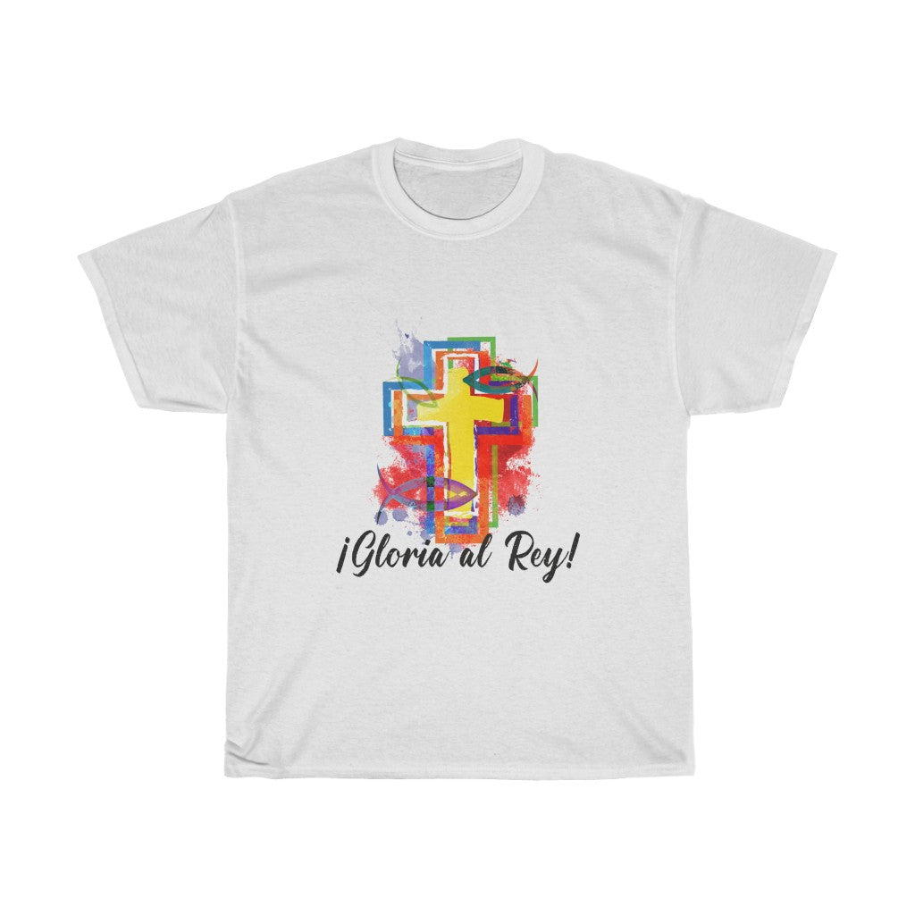 Camiseta de algodón Gloria al Rey/Especial Cuaresma/Unisex