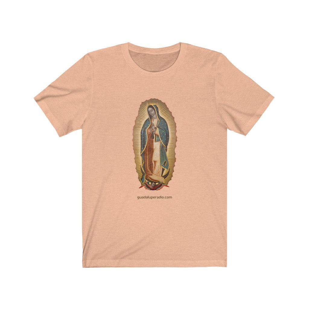 Camiseta con la Virgen de Guadalupe- colores pasteles