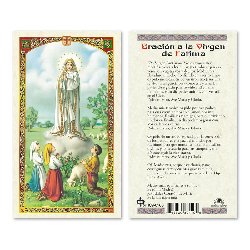 En Santa Maria del Monte nuestra meta es evangelizar y nuestros productos nos ayudan a hacerlo, por eso te presentamos esta estampita de la Virgen de Fátima en nuestra sección de oraciones, novenas y devociones. Disfrútala y ayúdanos a llevar el mensaje de Cristo. Nuestros productos hablan por sí solos
