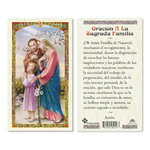 En Santa Maria del Monte nuestra meta es evangelizar y nuestros productos nos ayudan a hacerlo, por eso te presentamos esta estampita de La Sagrada Familia en nuestra sección de oraciones, novenas y devociones. Disfrútala y ayúdanos a llevar el mensaje de Cristo. Nuestros productos hablan por sí solos