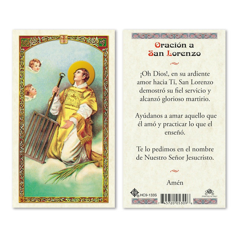 En Santa Maria del Monte nuestra meta es evangelizar y nuestros productos nos ayudan a hacerlo, por eso te presentamos esta estampita de San Lorenzo en nuestra sección de oraciones, novenas y devociones. Disfrútala y ayúdanos a llevar el mensaje de Cristo. Nuestros productos hablan por sí solos