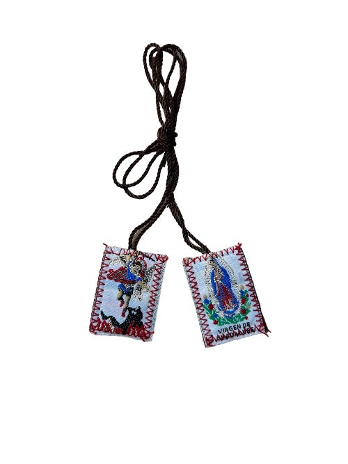Escapulario San Miguel Arcangel con Virgen de Gpe