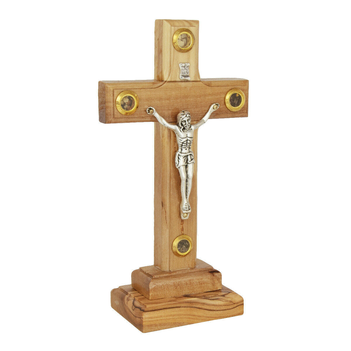 Material: Madera de Olivo  En Santa Maria del Monte nuestra meta es evangelizar y nuestros productos nos ayudan a hacerlo, por eso te presentamos este crucifijo en nuestra  sección de Crucifijos.  Disfrútalo y ayúdanos a  llevar el mensaje de Cristo.   Nuestros productos hablan por sí solos