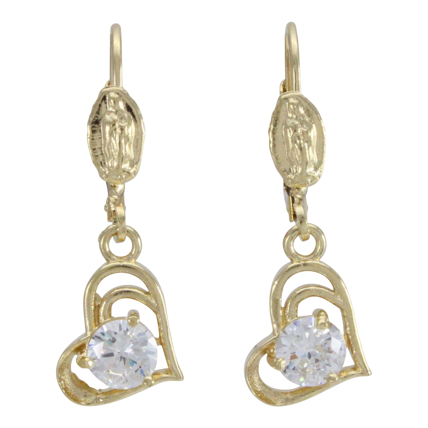 Aretes Virgen de Guadalupe corazón