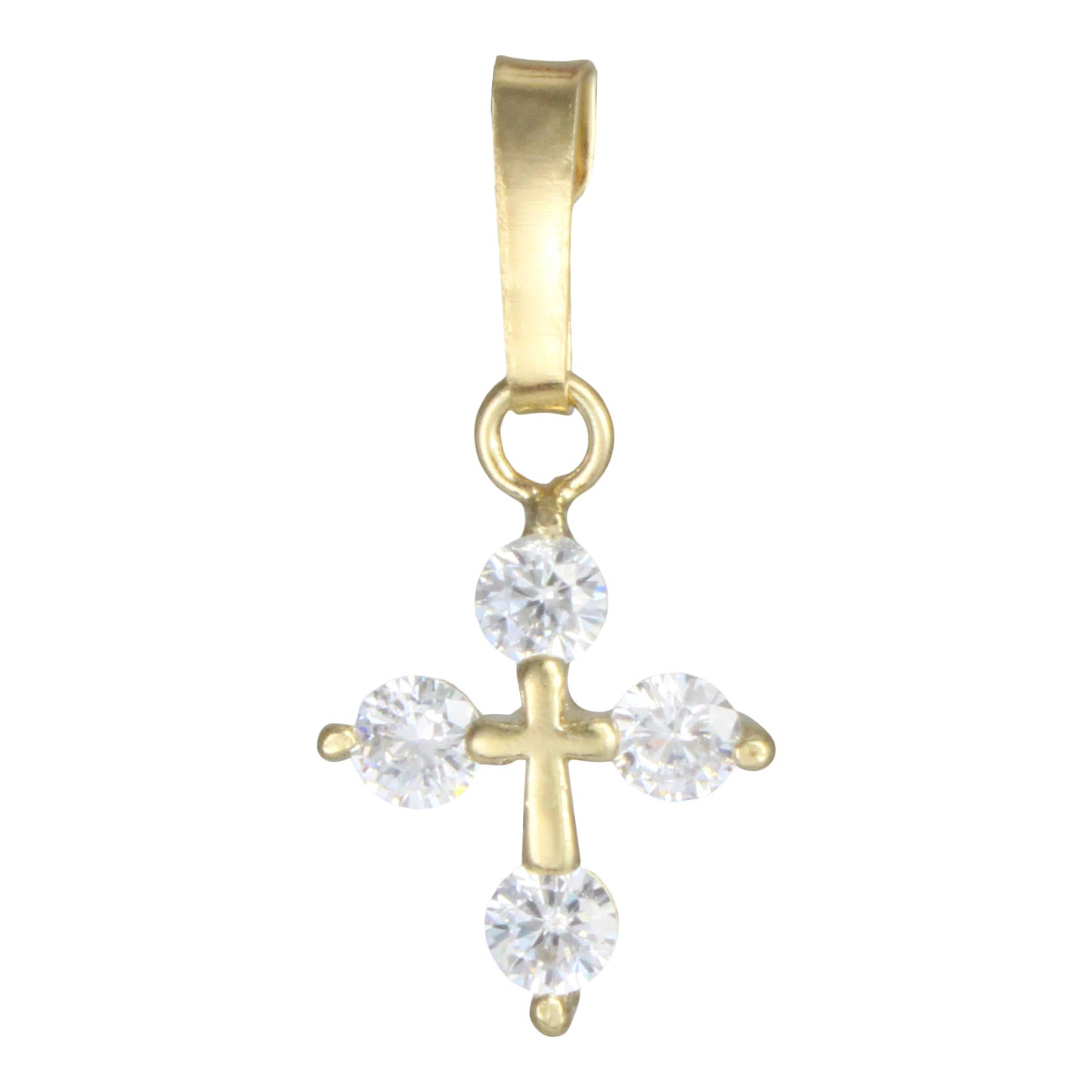 Dije Cristal Zircon chapa de oro 14K con cadena