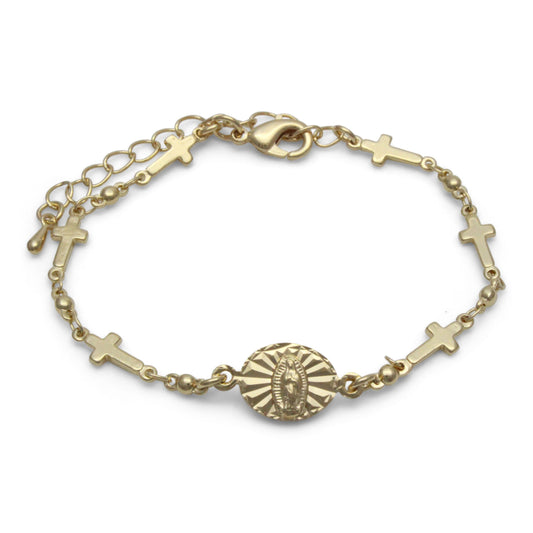 Pulsera de la Virgen de Guadalupe en chapa de oro