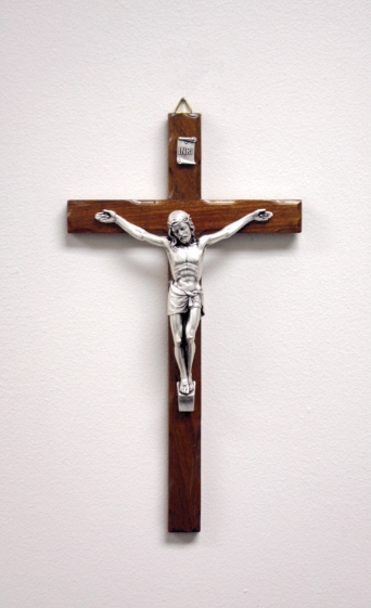Crucifijo de madera  con metal 10 in