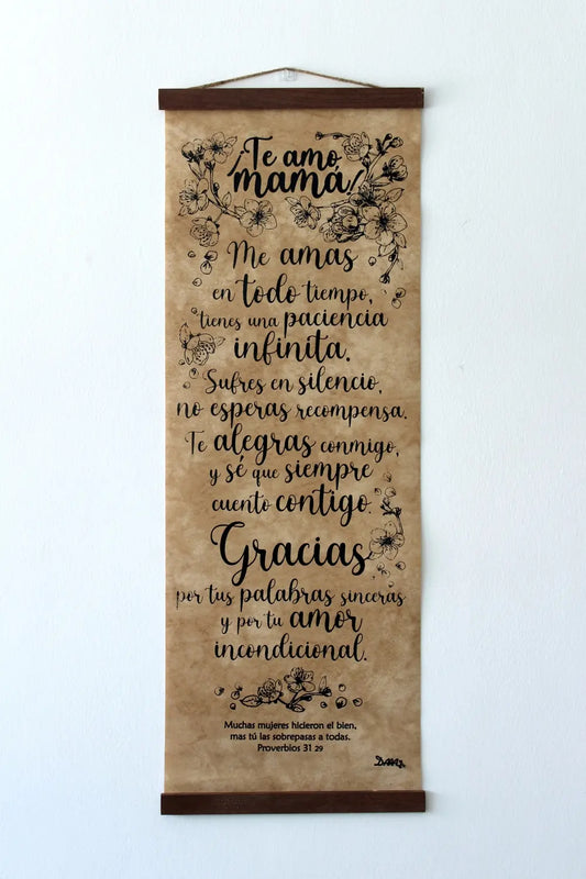 Pergamino Te amo mamá