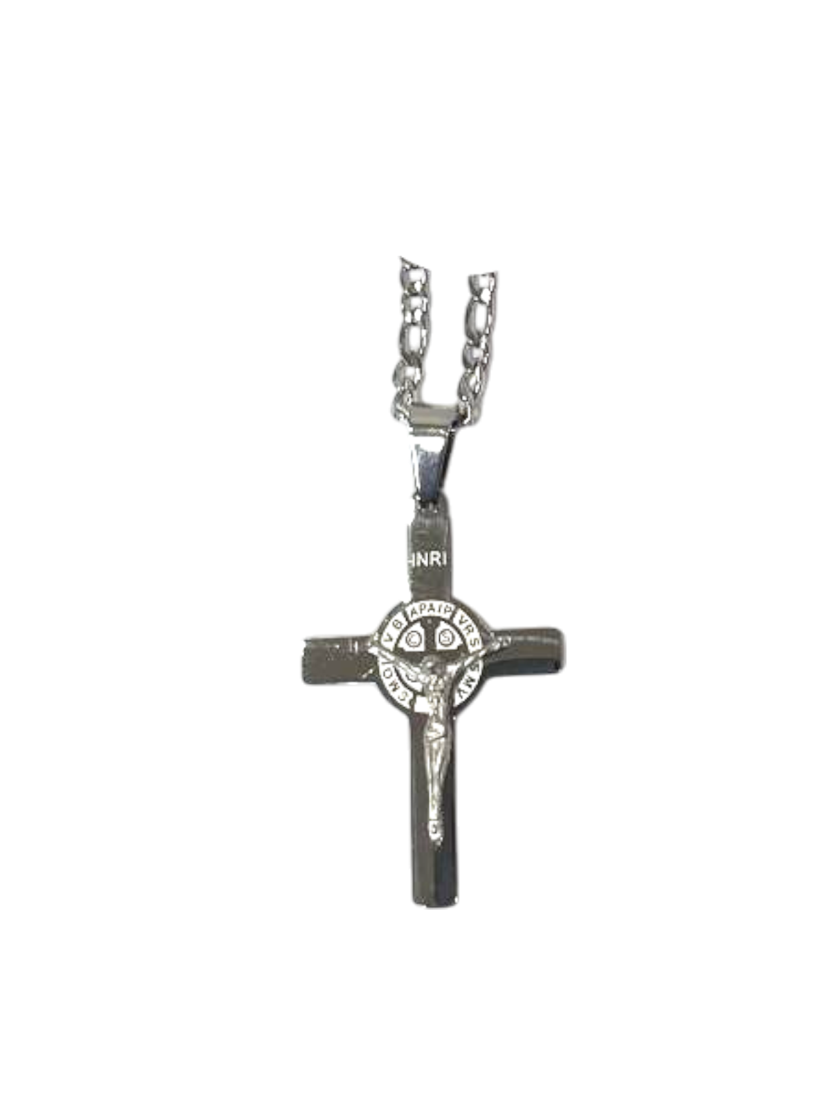 Crucifijo San Benito de acero inoxidable