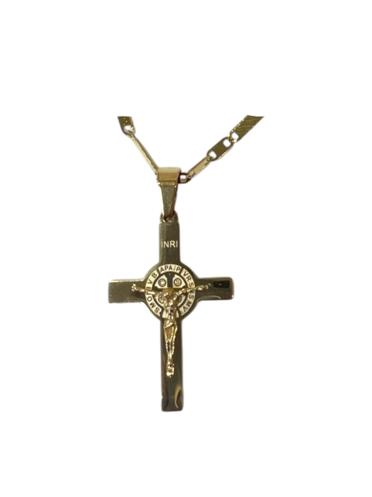 Crucifijo San Benito de acero inoxidable