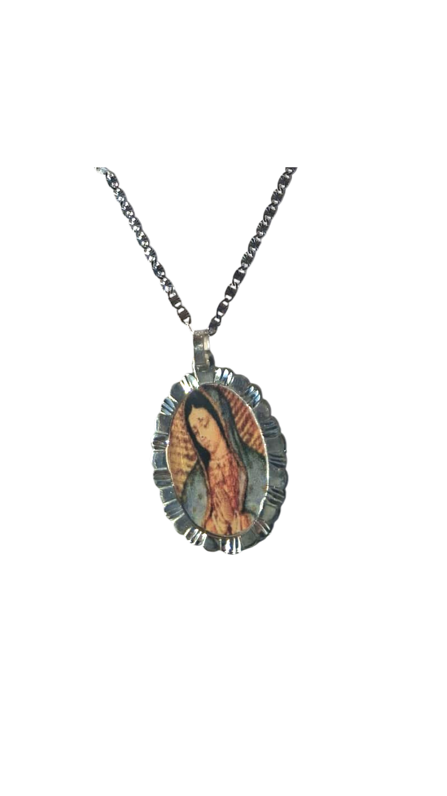 Medalla de la Virgen de Guadalupe en plata