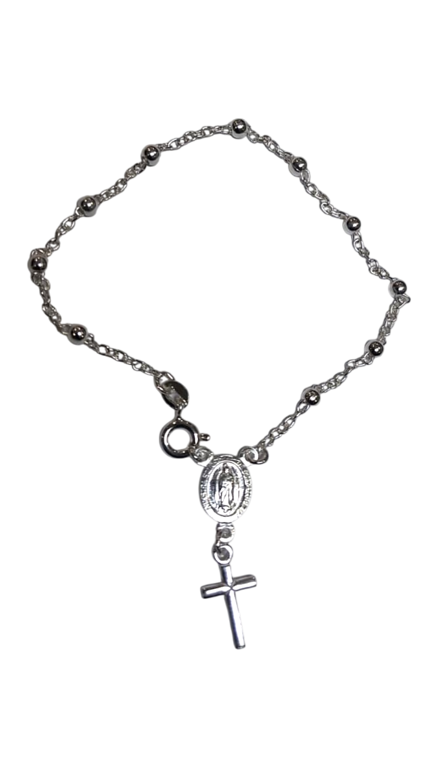 Bracelete de plata con Medalla Virgen de Guadalupe