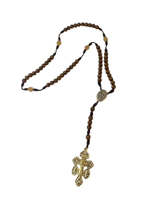 Rosario de madera cruz del perdón