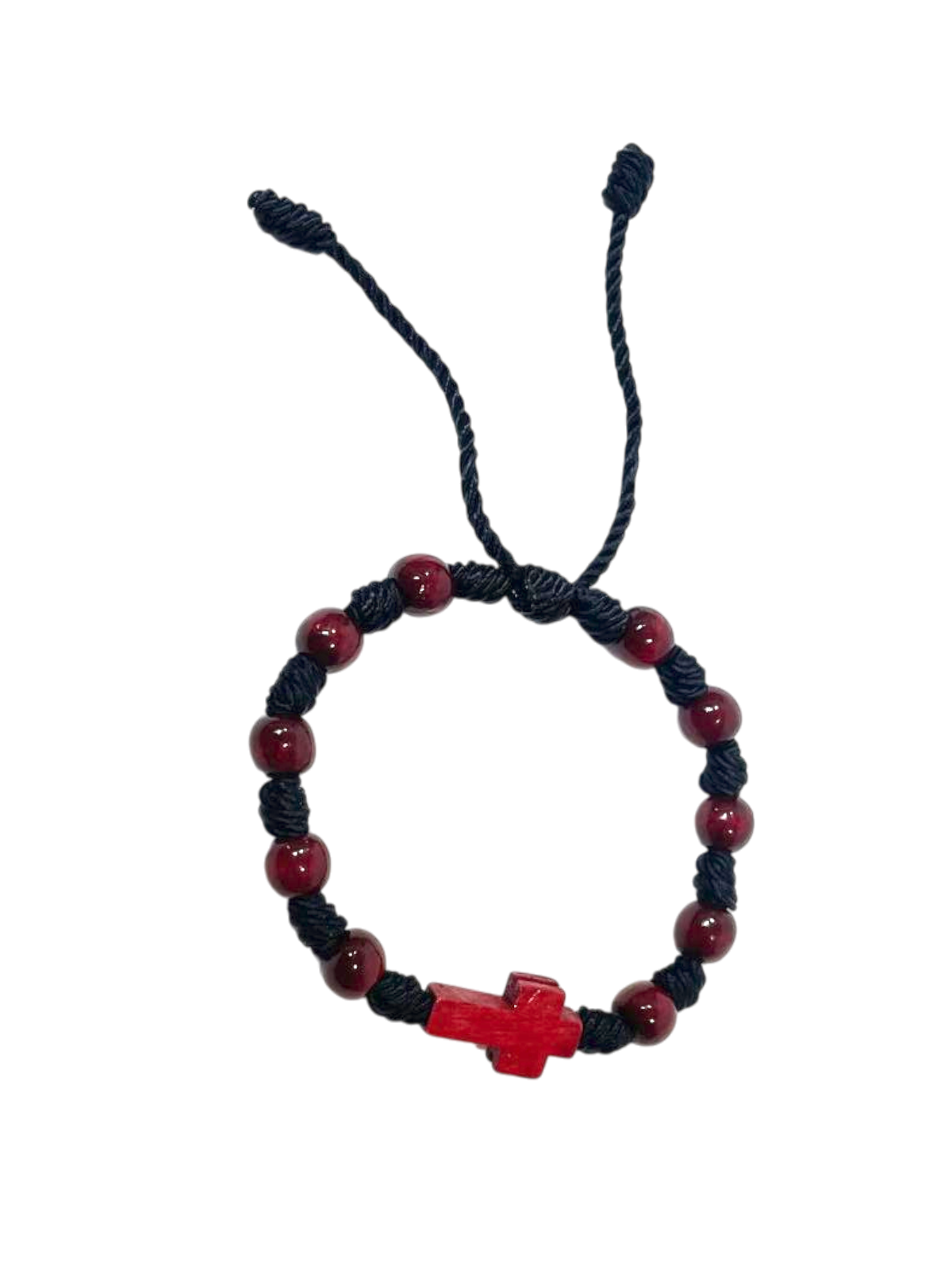 Pulsera de madera con cruz