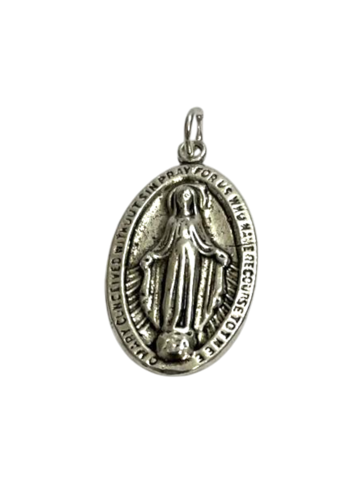 Medalla Virgen de Fátima en inglés