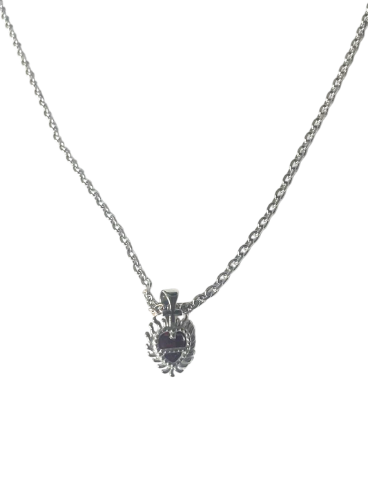 Dije de Sagrado corazón en acero